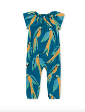 Load image into Gallery viewer, Tea Collection Flutter Sleeve Baby Romper Blue & Yellow Macaw