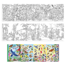 Load image into Gallery viewer, Eeboo Bugs, Birds, & Butterflies Fold-Out Coloring Book