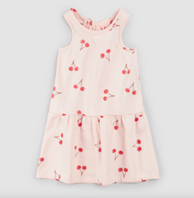 Load image into Gallery viewer, Miles The Label Cherry Print On Blush Racerback Jersey Dress