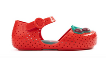 Load image into Gallery viewer, Mini Melissa Furadinha Pop Jelly Flat Baby Red/Green