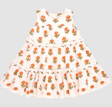 Load image into Gallery viewer, Pink Chicken Girls Daphne Dress Small Orange Bud