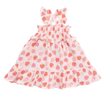 Load image into Gallery viewer, Angel Dear Smocked Ruffle Sundress & Diaper Cover Strawberry Bliss
