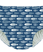 Load image into Gallery viewer, Green Sprouts Eco Pull-Up Swim Diaper Blue Fish Size 18m