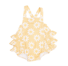 Load image into Gallery viewer, Angel Dear Ruffle Sunsuit Yellow Mod Daisy