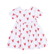Load image into Gallery viewer, Angel Dear Lobster Bamboo Short Sleeve Twirly Dress