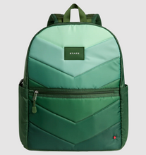 Load image into Gallery viewer, State Bags Kane Double Pocket Large Backpack Olive Chevron Nylon