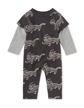 Load image into Gallery viewer, Tea Collection Layered Button-Up Baby Romper Korean Pottery Dragon