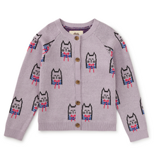 Load image into Gallery viewer, Tea Collection Iconic Bowtie Cats Cardigan Bowtie Cats Size 8-10 Years