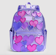 Load image into Gallery viewer, State Bags Metallic Kane Double Pocket 3D Hearts