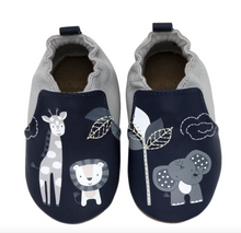 Load image into Gallery viewer, Robeez Hello World Soft Sole Navy