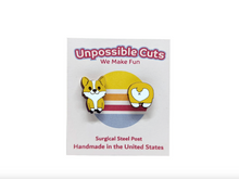 Load image into Gallery viewer, Unpossible Cuts Corgi Butt Pet Lover Stud Wood Earrings