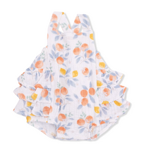 Load image into Gallery viewer, Angel Dear Ruffle Sunsuit Citrus Floral