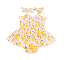 Load image into Gallery viewer, Angel Dear Smocked Bubble with Skirt Sunny Lemons