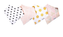 Load image into Gallery viewer, Copper Pearl Bandana Bibs 4-Pack Blush