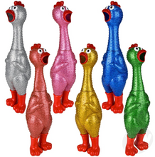Load image into Gallery viewer, 24" Giant Sparkle Rubber Chicken Screaming Squeeze Toy Funny Gag Gift