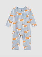 Laden Sie das Bild in den Galerie-Viewer, Tea Collection Long Sleeve Pocket Baby Romper – Cutie Corgis