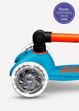 Load image into Gallery viewer, Micro Kickboard Mini Deluxe Foldable Neon Sunset Orange/Aqua LED