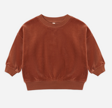 Load image into Gallery viewer, Quincy Mae Velour Relaxed Sweatshirt, Redwood