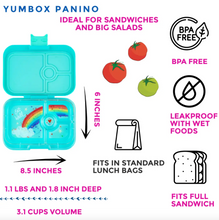 Load image into Gallery viewer, Yumbox Panino 4 Compartments Misty Aqua Rainbow Tray