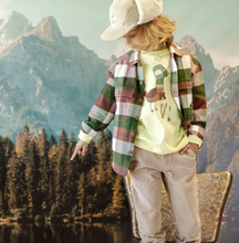 Load image into Gallery viewer, Souris Mini Green And Brown Plaid Shirt In Heavy Flannel