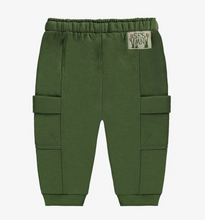 Load image into Gallery viewer, Souris Mini Relaxed Fit Green Pants With Cargo Pockets In French Terry