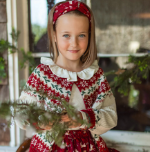 Load image into Gallery viewer, Souris Mini Cream And Red Knit Sweater