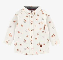 Load image into Gallery viewer, Souris Mini Cream Reindeer Shirt in Peach-Skin-Effect Cotton Poplin