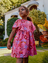 Load image into Gallery viewer, Tea Collection Butterfly Sleeve Twirl Dress Brazilian Painted Floral