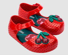 Load image into Gallery viewer, Mini Melissa Furadinha Pop Jelly Flat Baby Red/Green