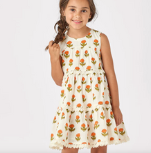 Load image into Gallery viewer, Pink Chicken Girls Daphne Dress Small Orange Bud