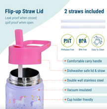 Load image into Gallery viewer, Wildkin Unicorn 14 oz Stainless Steel Water Bottle