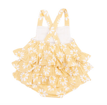 Load image into Gallery viewer, Angel Dear Ruffle Sunsuit Yellow Mod Daisy