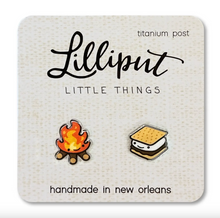 Load image into Gallery viewer, Lilliput Little Things Campfire and Smores Earrings