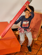 Load image into Gallery viewer, Tea Collection Fire Truck Graphic Tee Indigo