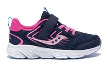 Load image into Gallery viewer, Saucony Wind 3.0 A/C Kids Sneakers – Navy/Pink