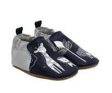 Load image into Gallery viewer, Robeez Hello World Soft Sole Navy