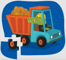 Load image into Gallery viewer, Crocodile Creek Construction Croc Puzzle 12 Piece