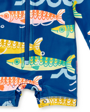 Load image into Gallery viewer, Tea Collection Rash Guard Baby Swimsuit Sardinas Del Mar
