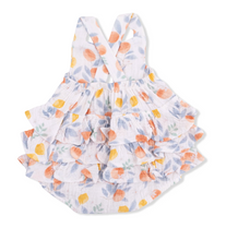 Load image into Gallery viewer, Angel Dear Ruffle Sunsuit Citrus Floral