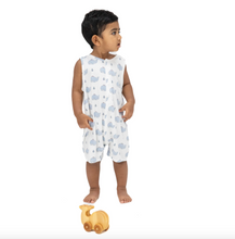 Load image into Gallery viewer, Angel Dear Sleeveless Shortie Romper Bubbly Sailor Whales Blue