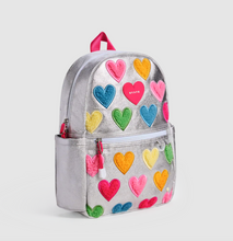 Load image into Gallery viewer, State Bags Metallic Kane Mini Backpack Happy Fuzzy Hearts