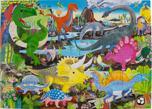 Laden Sie das Bild in den Galerie-Viewer, Eeboo 20-teiliges Puzzle Dinosaurierland