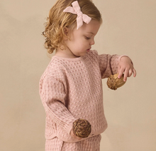 Laden Sie das Bild in den Galerie-Viewer, Quincy Mae Bow Clip Set of 3 Cloud Blue Gingham Dusty Rose