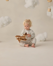 Laden Sie das Bild in den Galerie-Viewer, Quincy Mae Waffel-Pullover-Set Himmel-Streifen