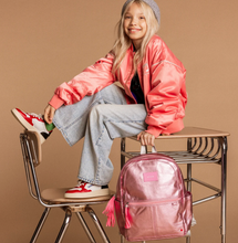 Load image into Gallery viewer, State Bags Metallic Kane Pink Silver Single Pocket Backpack