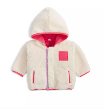 Load image into Gallery viewer, Magnetic Me Cream Striped Sherpa Jacket