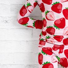 Load image into Gallery viewer, Jammie Session Berry Sweet Strawberry Bamboo Pajamas