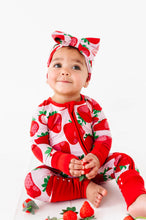 Load image into Gallery viewer, Jammie Session Berry Sweet Bamboo Baby Romper