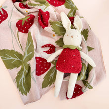 Load image into Gallery viewer, The Blueberry Hill Blanket Strawberry Bunny Organic Baby