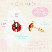 Laden Sie das Bild in den Galerie-Viewer, Girl Nation Little Ladybug | Cutie Stud Earrings for Girls